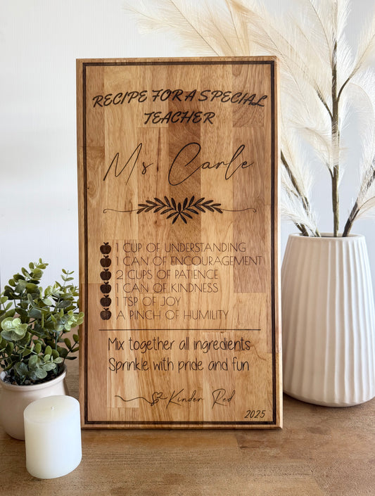 TEACHER RECIPE BOARDS